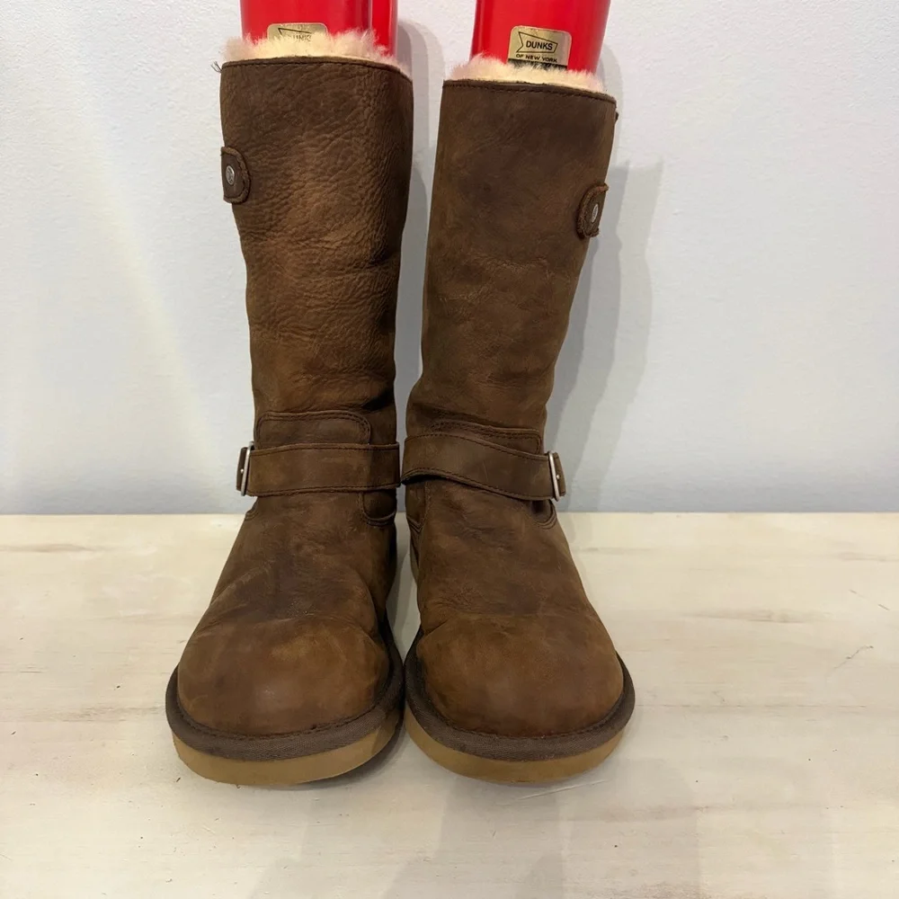 Ugg Brown Leather Kensington Winter Boots